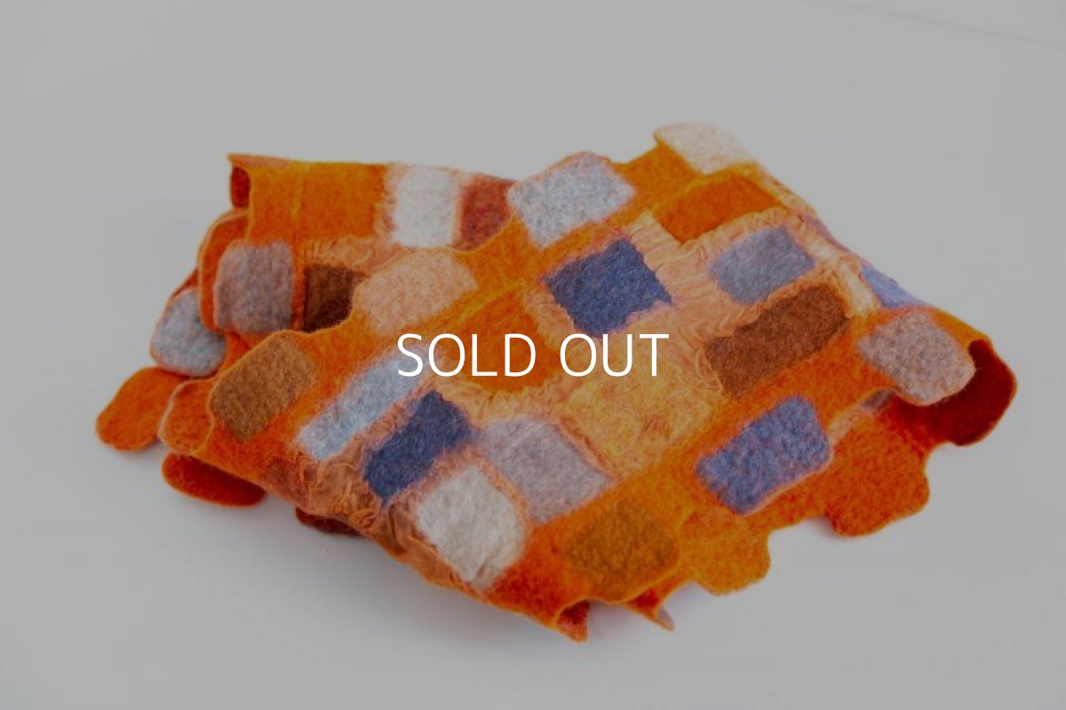 画像2: ブロックマフラー（オレンジ） (2)