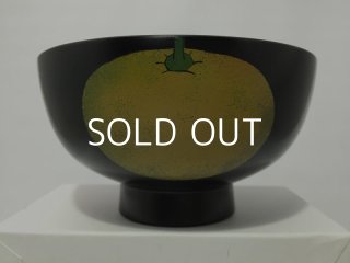 漆器 漆芸作家 山本進也 作品 野菜蒔絵の合鹿碗（アスパラ） 山本進也 [SHINYA YAMAMOTO]