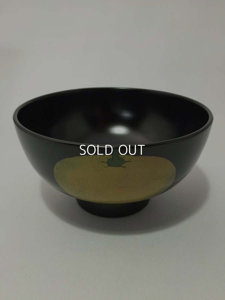 画像3: 漆絵椀(黒)-ユズ (3)