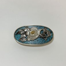 画像1: 牡丹金具帯留め (1)
