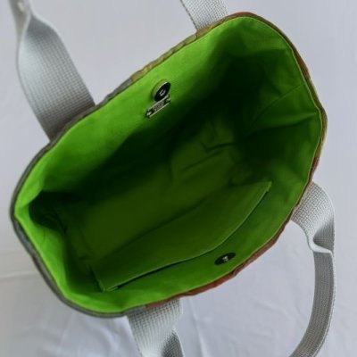 画像2: ピンタック織パッチトートバッグ M