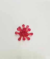 画像1: 粘菌　赤　ブローチ (1)