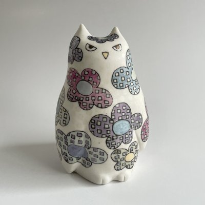 画像1: ミミズクのフィギュリン（花・大）