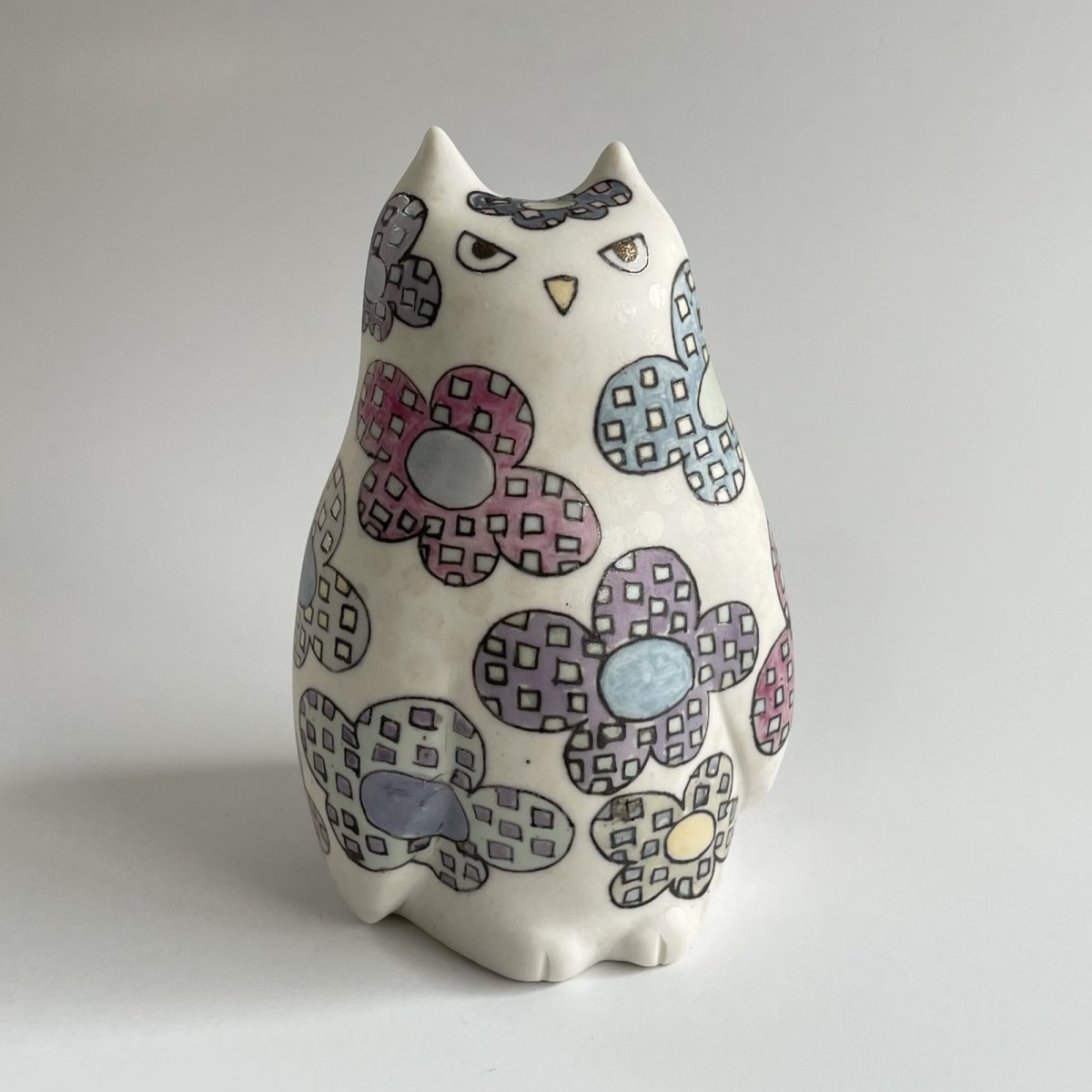 画像1: ミミズクのフィギュリン（花・大） (1)