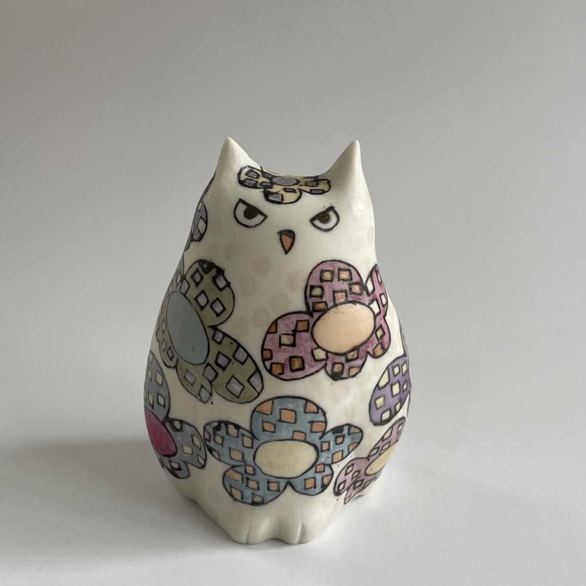 画像1: ミミズクのフィギュリン（花・小） (1)