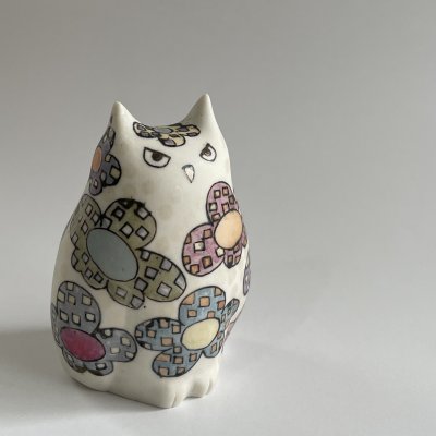 画像1: ミミズクのフィギュリン（花・小）