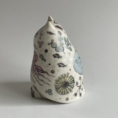 画像2: ミミズクのフィギュリン（海・小） (2)