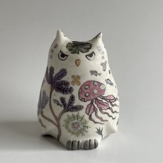 画像1: ミミズクのフィギュリン（海・小） (1)