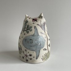 画像3: ミミズクのフィギュリン（海・小） (3)