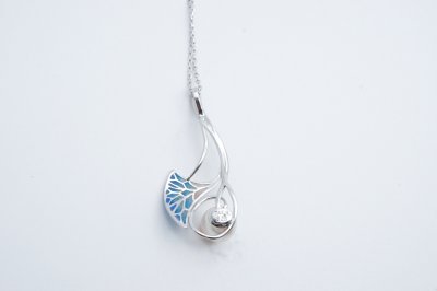 画像2: Dancing Leaf I-blue&pink-