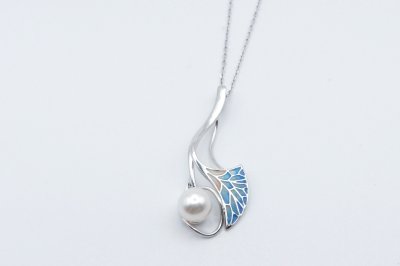 画像1: Dancing Leaf I-blue&pink-