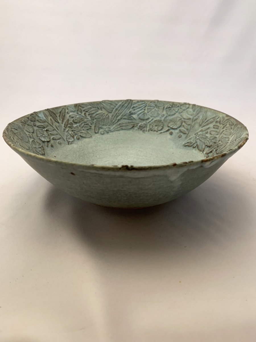 画像2: リーフ文青い鉢 (2)