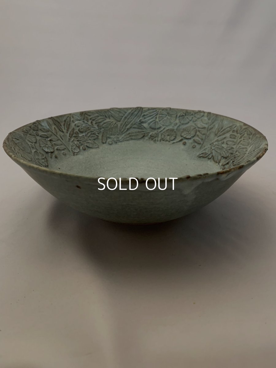 画像2: リーフ文青い鉢 (2)