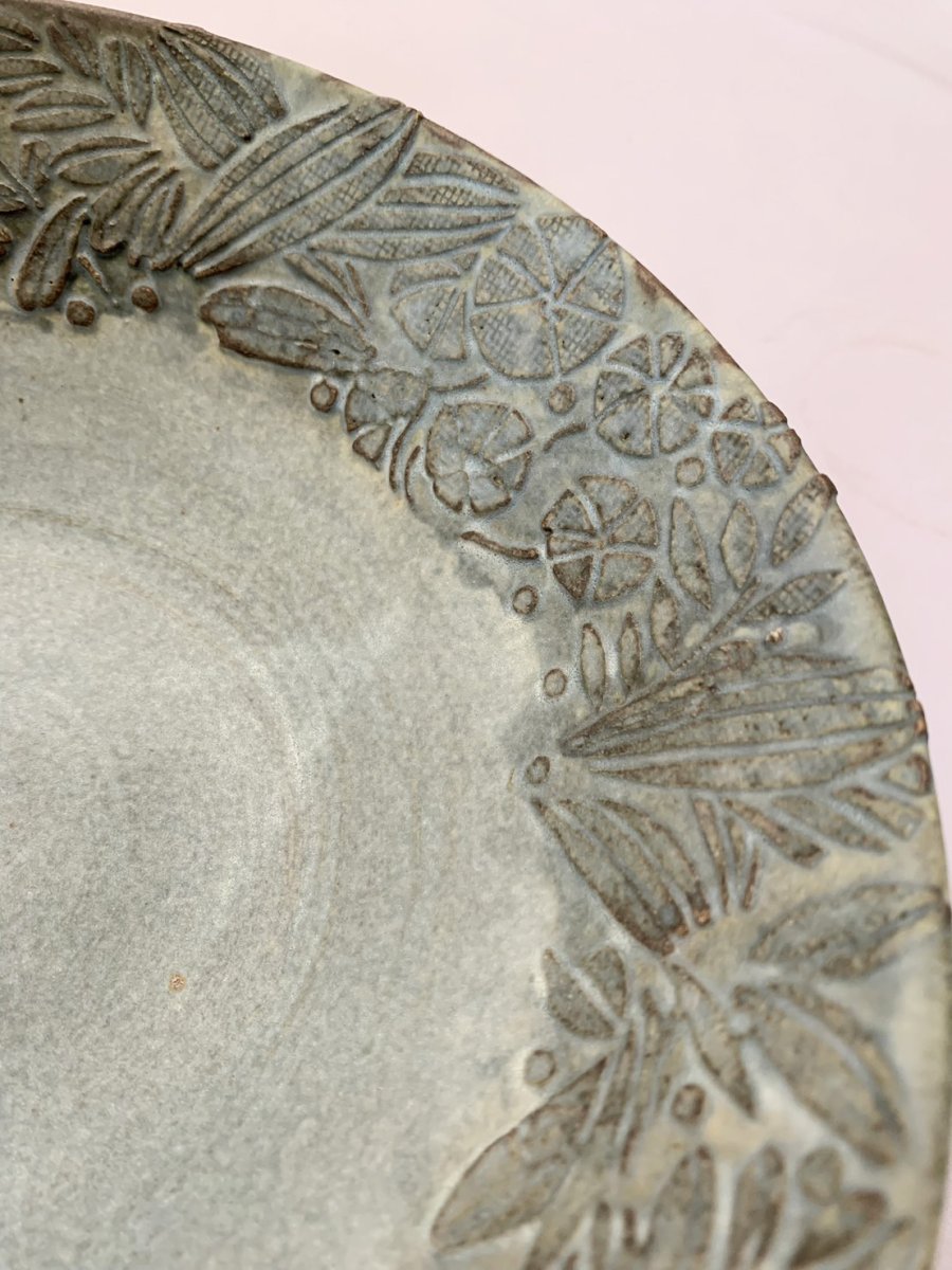 画像3: リーフ文青い鉢 (3)