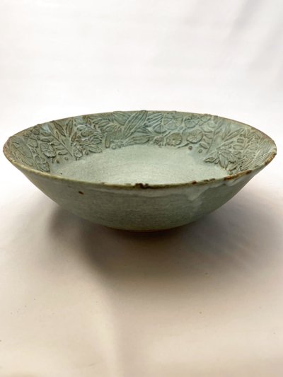 画像1: リーフ文青い鉢